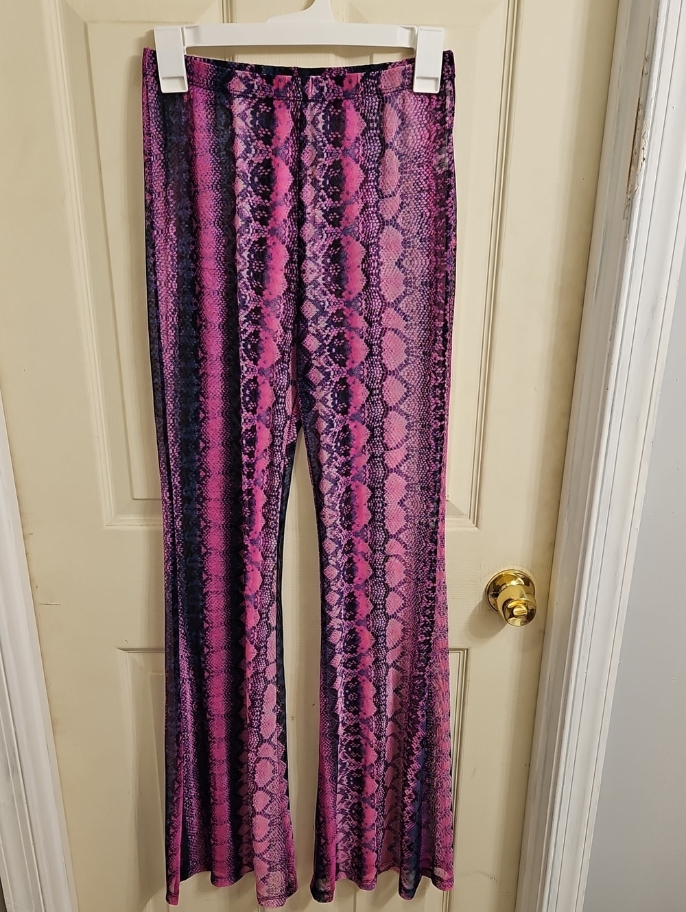 Fashion Nova  Snake-Print Flare Swimsuit Cover Up Pants